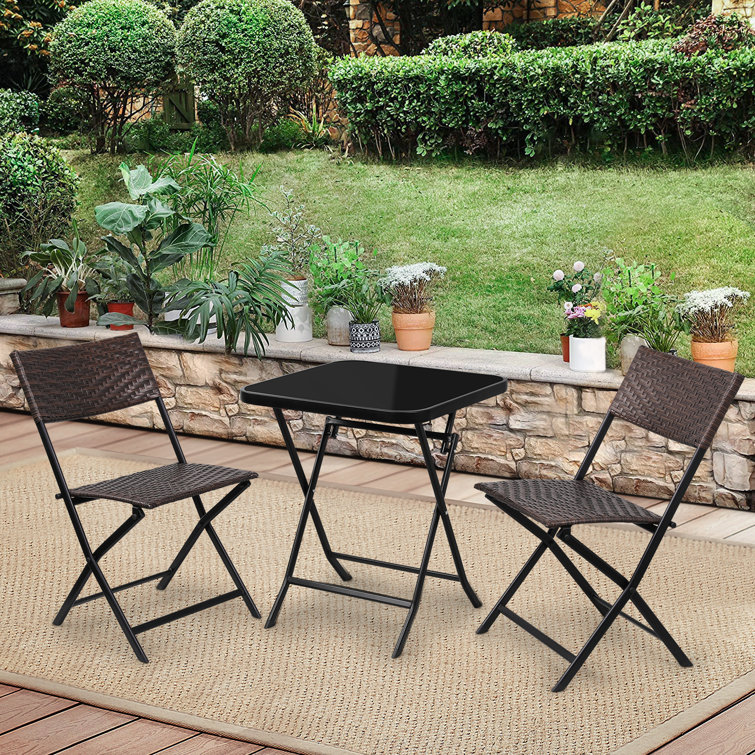 Rattan folding bistro discount set